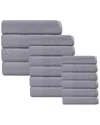 Depera Home Waffle Terry Set 16 Turkish Towels In Silver
