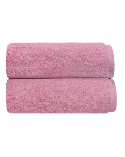 Depera Home Puresoft Set Of 2 Turkish Bath Mats In Pink