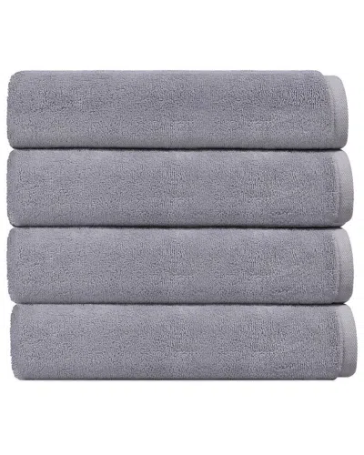 Depera Home Puresoft Set Of 4 Turkish Bath Towel In Silver