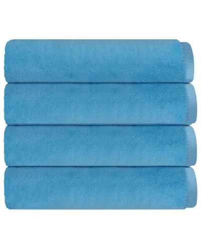 Depera Home Puresoft Set Of 4 Turkish Hand Towels In Blue