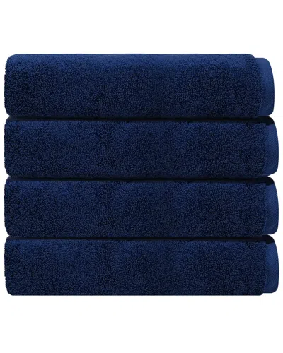 Depera Home Puresoft Set Of 4 Turkish Hand Towels In Blue