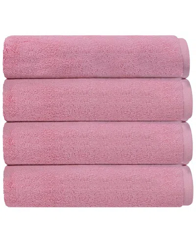 Depera Home Puresoft Set Of 4 Turkish Hand Towels In Pink