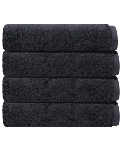 Depera Home Puresoft Set Of 4 Turkish Wash Towels In Black