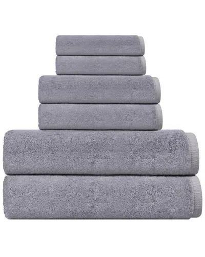 Depera Home Puresoft Set Of 6 Turkish Towels In Silver