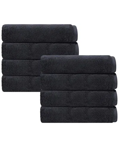 Depera Home Puresoft Set Of 8 Turkish Wash Towels In Black