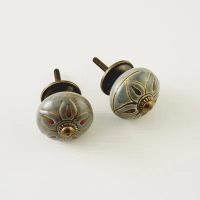 Depera Home Sasha Ceramic Cabinet Knob (set Of 2) In Multi