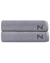Depera Home Set Of 2 Puresoft Monogrammed Turkish Bath Sheets In Gray