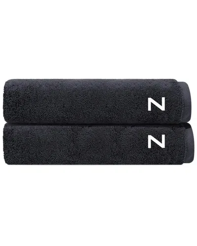 DEPERA HOME DEPERA HOME SET OF 2 PURESOFT MONOGRAMMED TURKISH BATH SHEETS