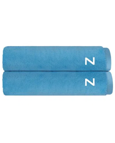 DEPERA HOME DEPERA HOME SET OF 2 PURESOFT MONOGRAMMED TURKISH BATH SHEETS