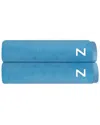 Depera Home Set Of 2 Puresoft Monogrammed Turkish Bath Sheets In Blue