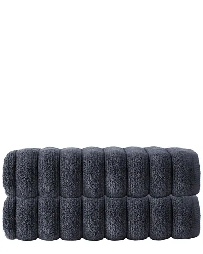 Depera Home Set Of 2 Vague Bath Towels In Black