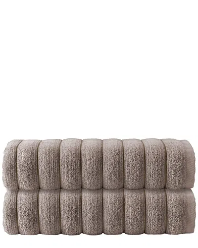 Depera Home Set Of 2 Vague Bath Towels In Neutral