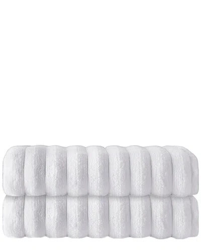 Depera Home Set Of 2 Vague Bath Towels In White