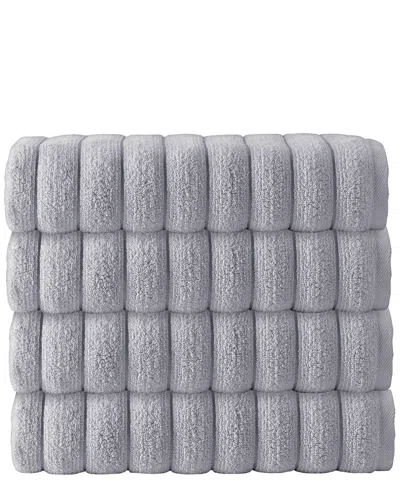 Depera Home Set Of 4 Vague Turkish Cotton Bath Towels In Gray