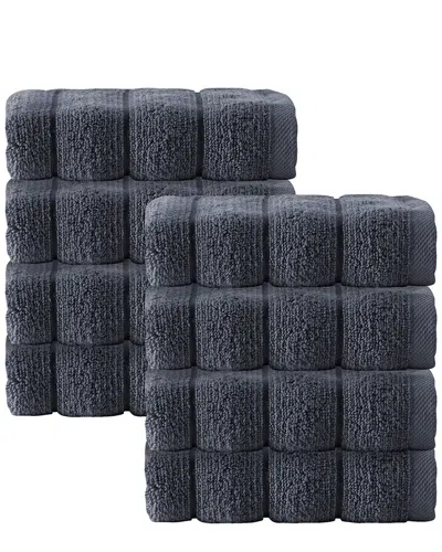 Depera Home Set Of 8 Vague Wash Towels In Gray