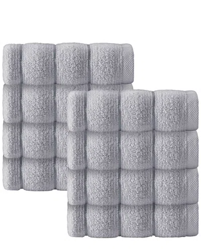 Depera Home Set Of 8 Vague Wash Towels In Gray