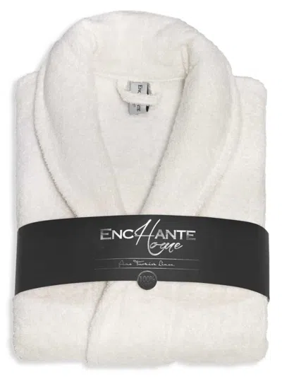 Depera Home Shawl Collar Turkish Cotton Bathrobe In Ivory