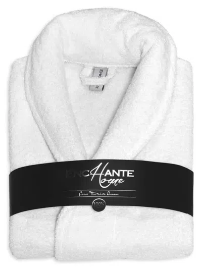 Depera Home Shawl Collar Turkish Cotton Bathrobe In White