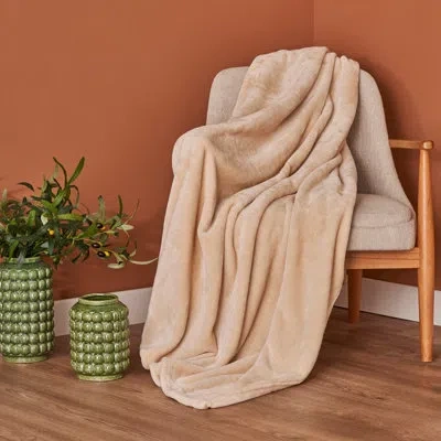 Depera Home Shelly Wellsoft Plush Throw Blanket In Off White
