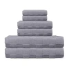 Depera Home Waffle Terry Set Of 6 Turkish Towels In Silver