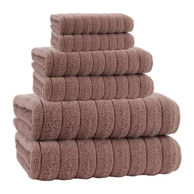 Depera Home Vague 6-pc. Quick Dry Bath Towel Set In Brown