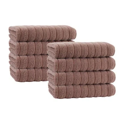 Depera Home Vague 8-pc. Quick Dry Washcloth In Brown