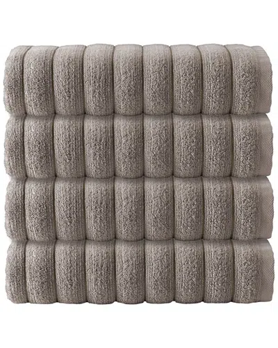 Depera Home Vague Turkish Cotton 4pc Hand Towels In Multi
