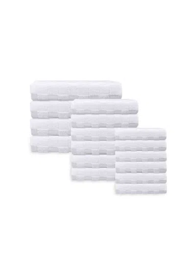 Depera Home Waffle Terry 16-piece Turkish Towel Set In White