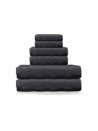 Depera Home Waffle Terry 6-piece Turkish Towel Set In Anthracite