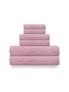 Depera Home Waffle Terry 6-piece Turkish Towel Set In Blush