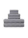 Depera Home Waffle Terry 6-piece Turkish Towel Set In Silver