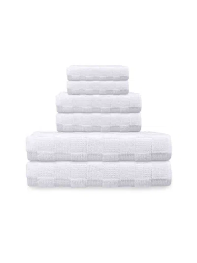 Depera Home Waffle Terry 6-piece Turkish Towel Set In White