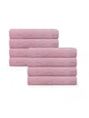 Depera Home Waffle Terry 8-piece Turkish Cotton Hand Towel Set In Blush