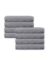 Depera Home Waffle Terry 8-piece Turkish Cotton Hand Towel Set In Silver