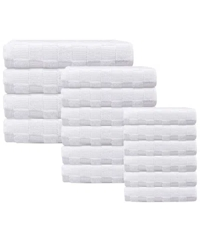 Depera Home Waffle Terry Set 16 Turkish Towels In White