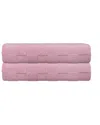 Depera Home Waffle Terry Set Of 2 Turkish Bath Mats In Pink