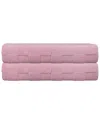 Depera Home Waffle Terry Set Of 2 Turkish Bath Towels In Pink