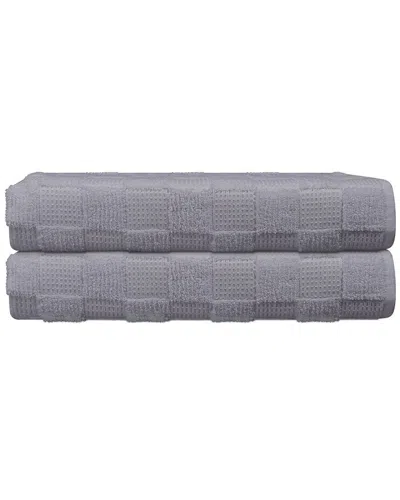 Depera Home Waffle Terry Set Of 2 Turkish Bath Sheets In Silver