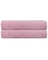 Depera Home Waffle Terry Set Of 2 Turkish Bath Towels In Pink
