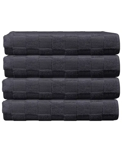 DEPERA HOME DEPERA HOME WAFFLE TERRY SET OF 4 TURKISH BATH TOWELS