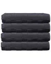 Depera Home Waffle Terry Set Of 4 Turkish Bath Towels In Grey