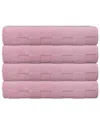 Depera Home Waffle Terry Set Of 4 Turkish Wash Towels In Pink