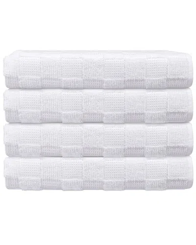 Depera Home Waffle Terry Set Of 4 Turkish Bath Towels In White