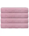Depera Home Waffle Terry Set Of 4 Turkish Wash Towels In Pink