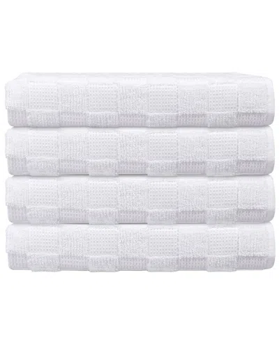 Depera Home Waffle Terry Set Of 4 Turkish Wash Towels In White