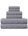 Depera Home Waffle Terry Set Of 6 Turkish Towels In Silver
