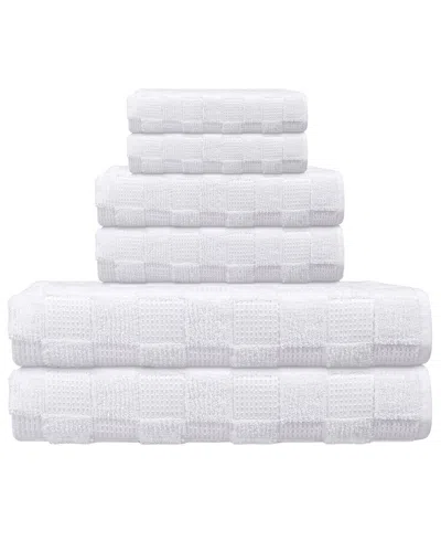 Depera Home Waffle Terry Set Of 6 Turkish Towels In White