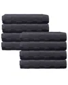 Depera Home Waffle Terry Set Of 8 Turkish Hand Towels In Grey