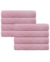Depera Home Waffle Terry Set Of 8 Turkish Hand Towels In Pink