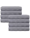 Depera Home Waffle Terry Set Of 8 Turkish Hand Towels In Silver